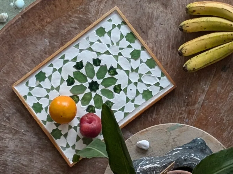 Tray Kit: Moroccan zellige, Greens